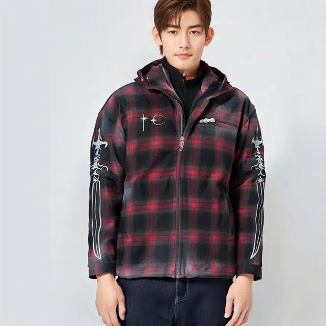 THUG CLUB Flannel Zip Hoodie