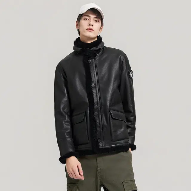 Supreme Week 13 x STONE ISLAND FW20 Hand-Painted Hooded Shearling Jacket