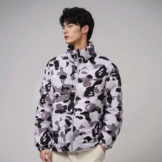 A BATHING APE Abc Camo Reversible Down Jacket