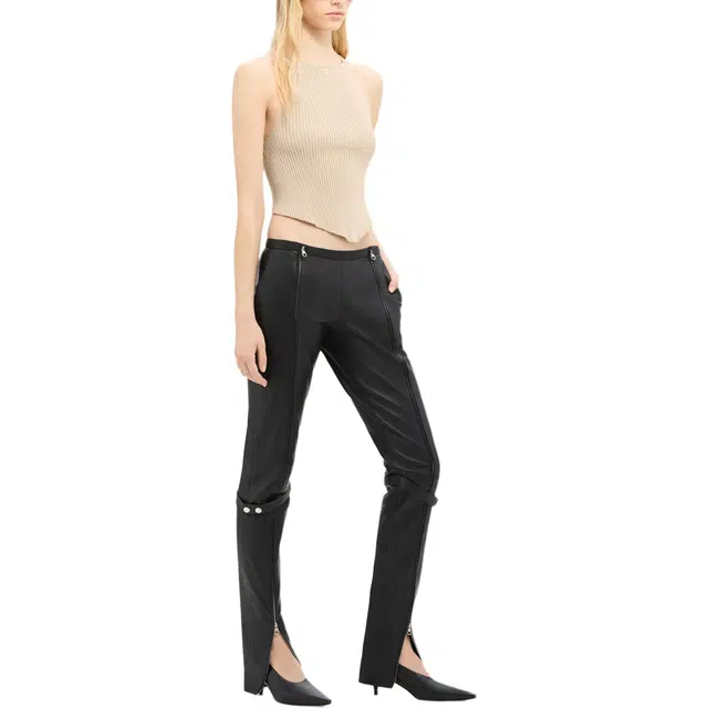 COURREGES POINTY RIB KNIT TANK TOP Cappuccino