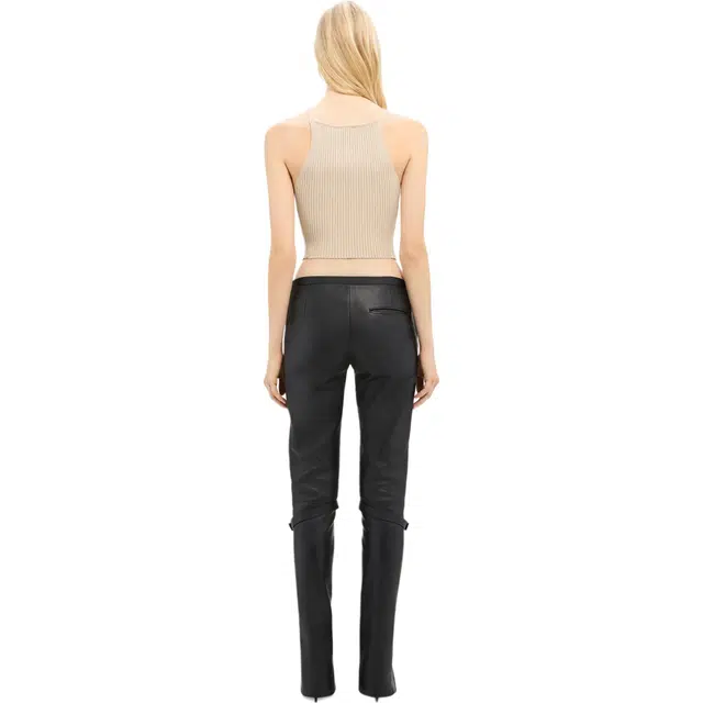 COURREGES POINTY RIB KNIT TANK TOP Cappuccino