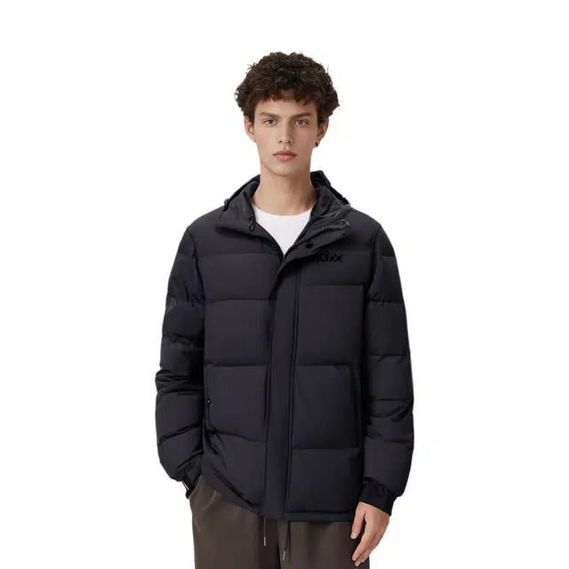雅鹿优选 中戏短款连帽简约保暖棉服 男款