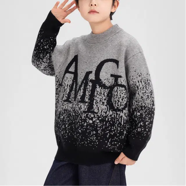 左西毛衣 圆领休闲字母抗起球 儿童款