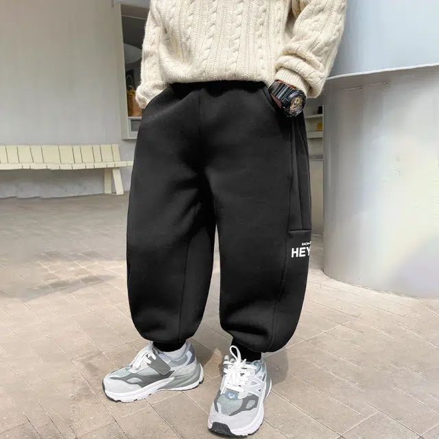 儿童款 左西 加绒保暖洋气针织运动裤