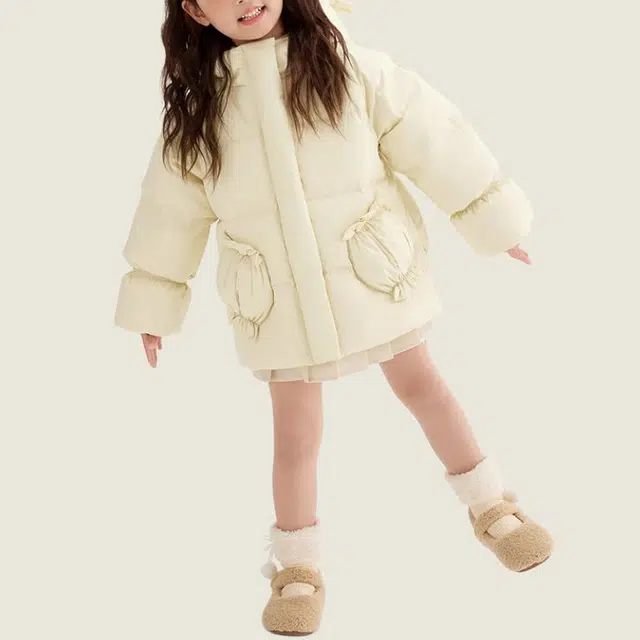 鸭鸭 宽松连帽加厚保暖防风鸭绒羽绒服 中小童