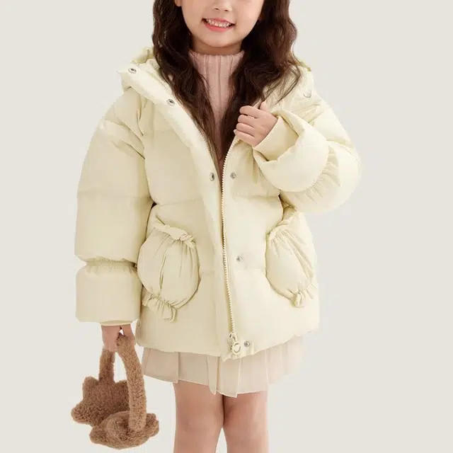 鸭鸭 宽松连帽加厚保暖防风鸭绒羽绒服 中小童