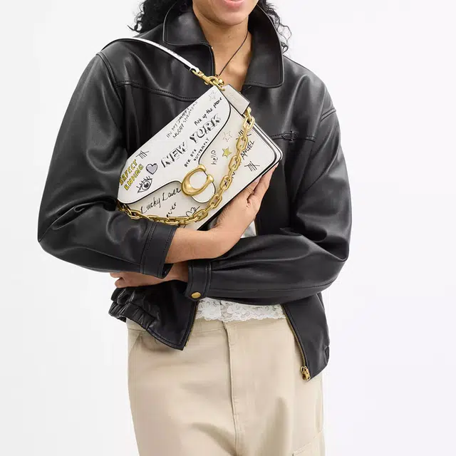 COACH Chain Tabby 26 White