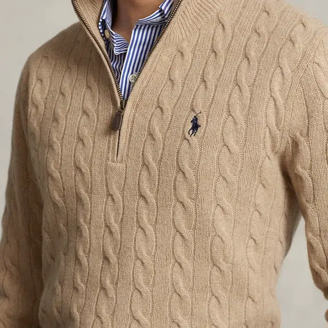 Polo Ralph Lauren FW24 Cable Knit Sweater Camel