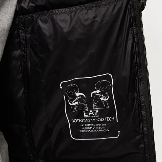 Emporio Armani EA7 Logo Hoodie Jacket Black