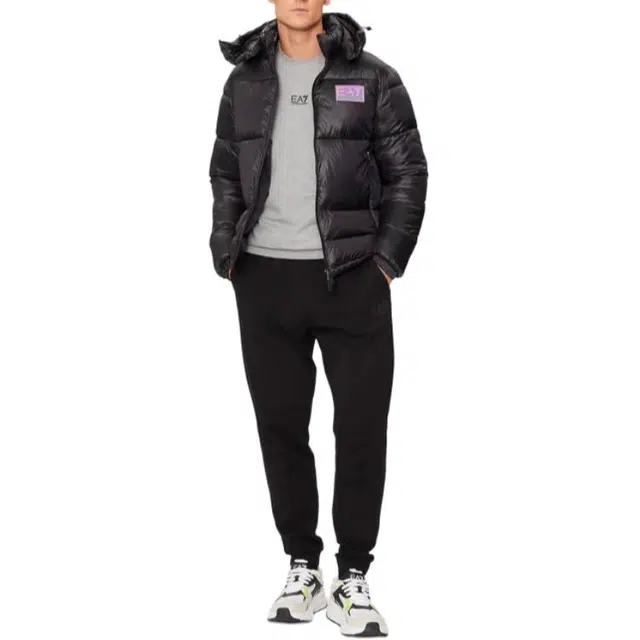 Emporio Armani EA7 Logo Hoodie Jacket Black