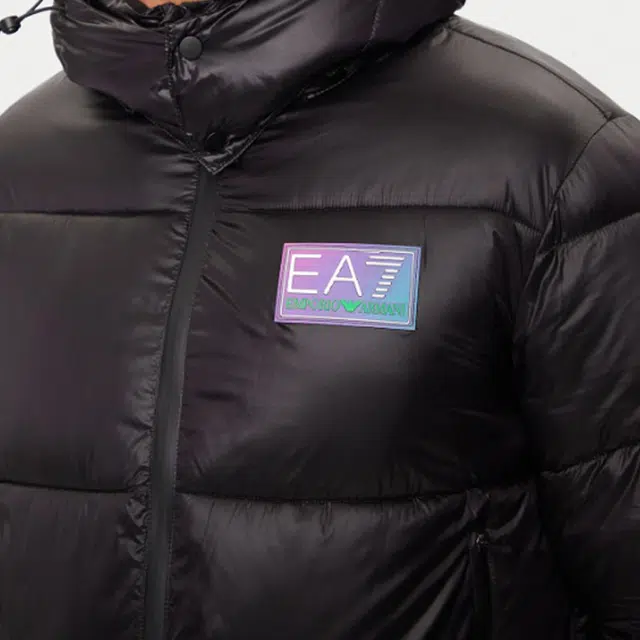 Emporio Armani EA7 Logo Hoodie Jacket Black