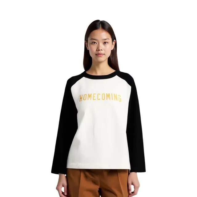 Fear of God Essentials FALL24 HOMECOMING Womens Tri-Blend Baseball Shirt T BLACK