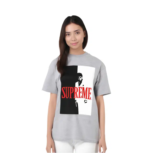 Supreme FW17 x Scarface Split Tee Heather Grey T