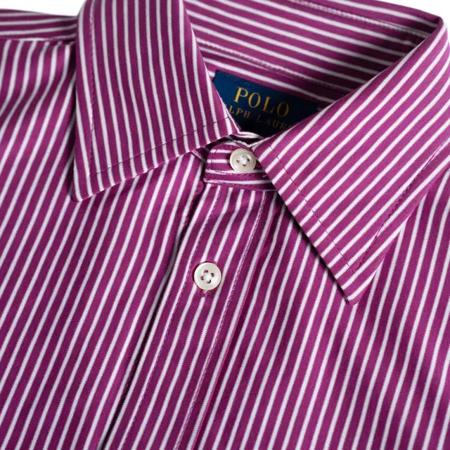 Polo Ralph Lauren Striped Pony Logo Shirt Purple