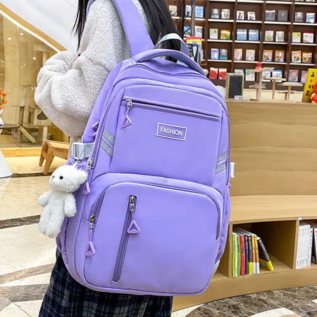泰克森 简约大容量背包出行 尼龙 双肩包 常规 男女同款情侣款 黑色/紫色/绿色/蓝色/粉色