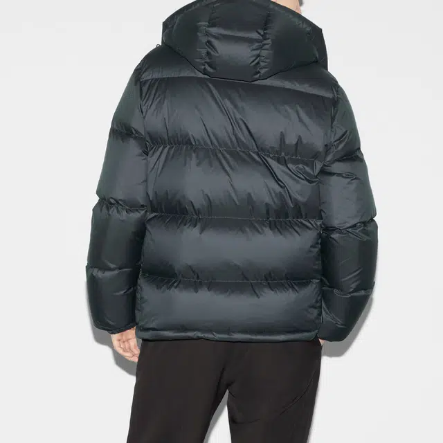 GUCCI FW24 Striped Print Detachable Hood Down Jacket Navy Blue