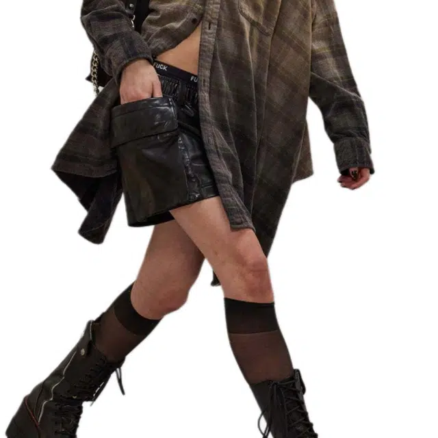 R13 Oversized Gradient Plaid Shirt