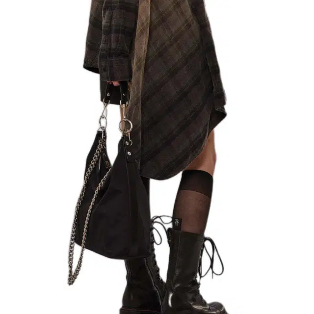 R13 Oversized Gradient Plaid Shirt