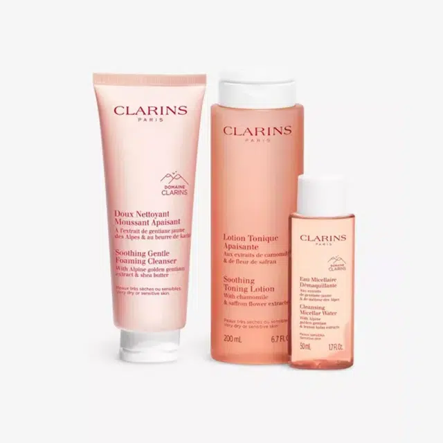 娇韵诗 温和泡沫洁面卸妆护肤套装 舒缓保湿 四件套