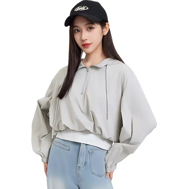 三福 连帽舒适假两件长袖卫衣 女款