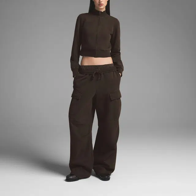 SKIMS SS25 BOYFRIEND FLEECE TRACK JACKET ESPRESSO