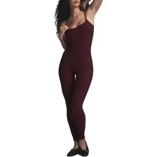 SKIMS soft lounge cami catsuit BORDEAUX
