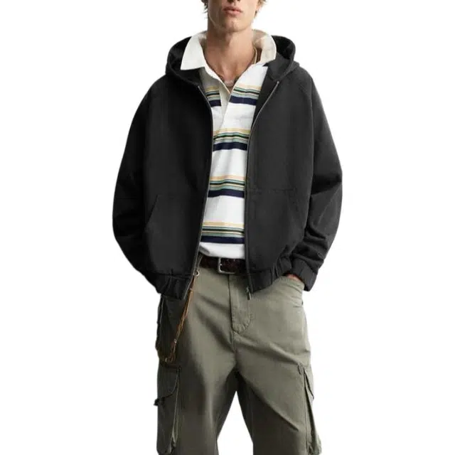 ZARA Casual Hoodie Zip-Up Men