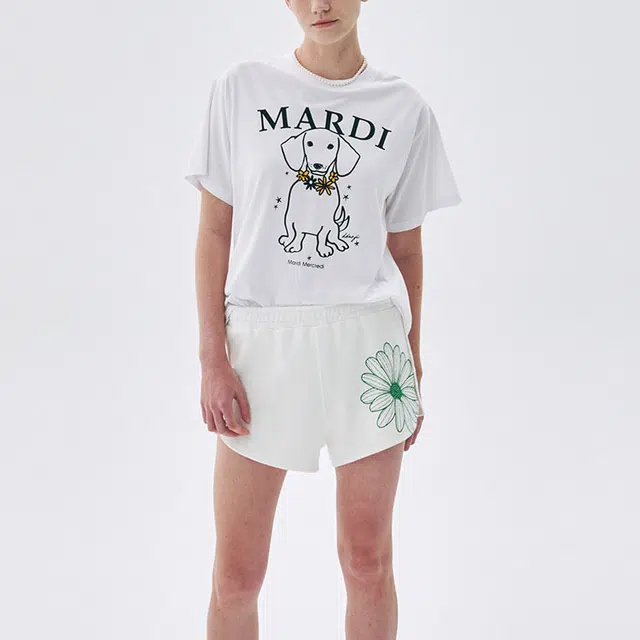 MARDI MERCREDI TSHIRT SWING THE TAIL DDANJI FLOWER NECKLACE_WHITE TANGERINE SS25 T