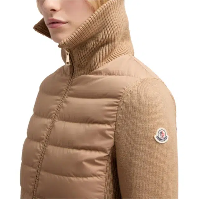 Moncler Padded Corduroy Padded Wool Zip-Up Cardigan