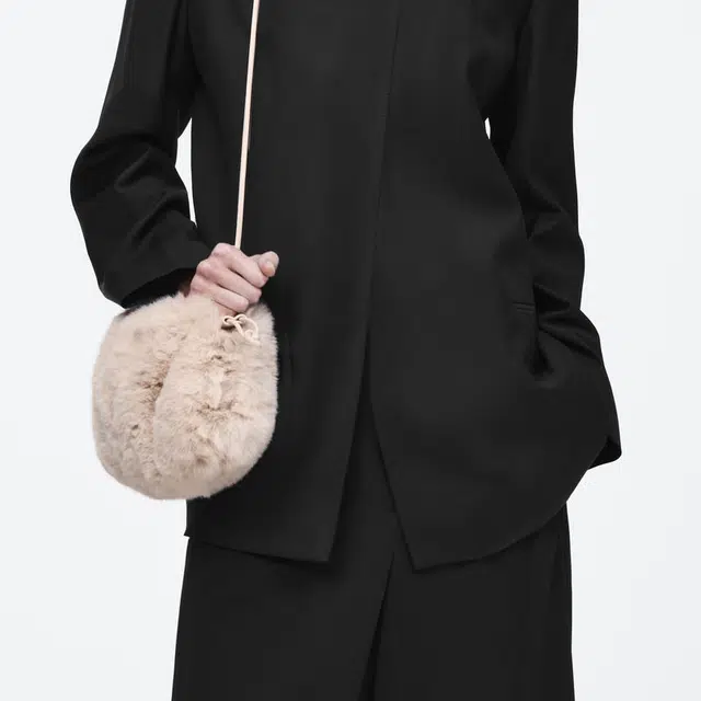 COS Drawstring Clutch Light Pink