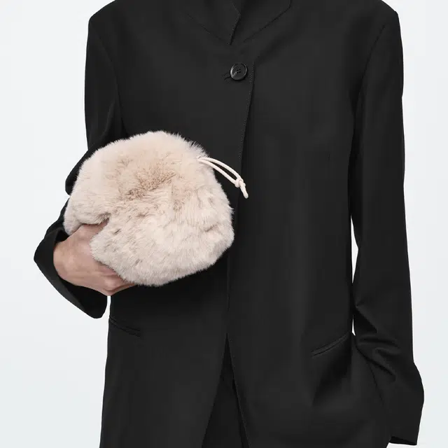 COS Drawstring Clutch Light Pink