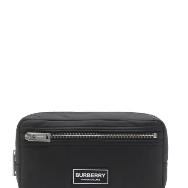 Burberry Logo Zip Nylon Pouch Black