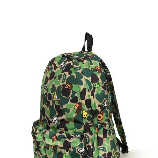 A Bathing Ape Baby Milo Backpack Green Camouflage
