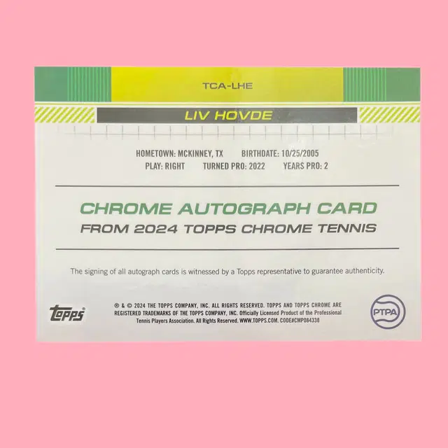 Topps 2024 Chrome Tennis RC