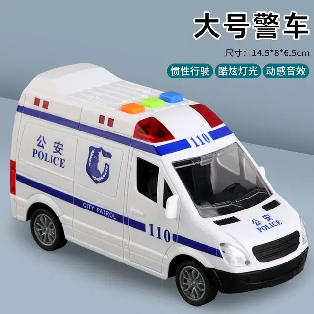 贝贝家 救护车警车 惯性行驶 灯光音乐 小汽车 早教益智 成品模型