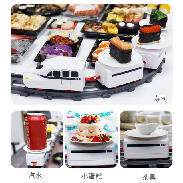 吉砖 电动轨道车 寿司车旋转火车 玩具