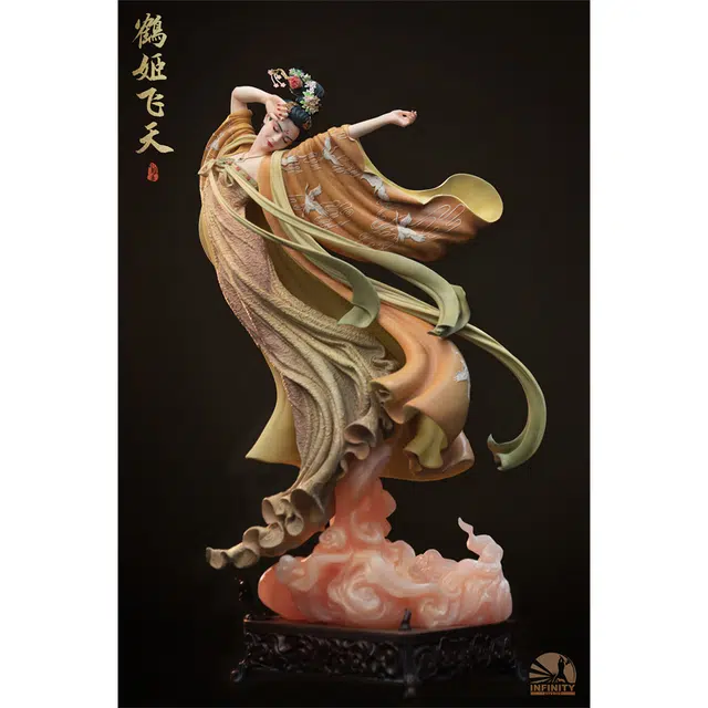 开天工作室 小雅集《鹤姬飞天》艺术雕塑 雕像