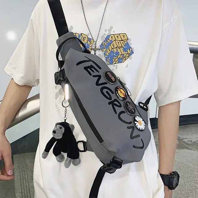 恒源祥 时尚简约百搭 尼龙 胸包 男女同款情侣款 多色
