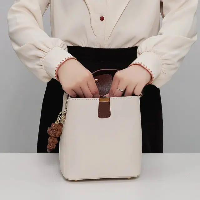 恒源祥 清新软压花百搭经典时尚潮流高贵典雅优雅脱俗清新纹丝巾单肩包包 超纤合成革 手提包 常规 女款 米白色