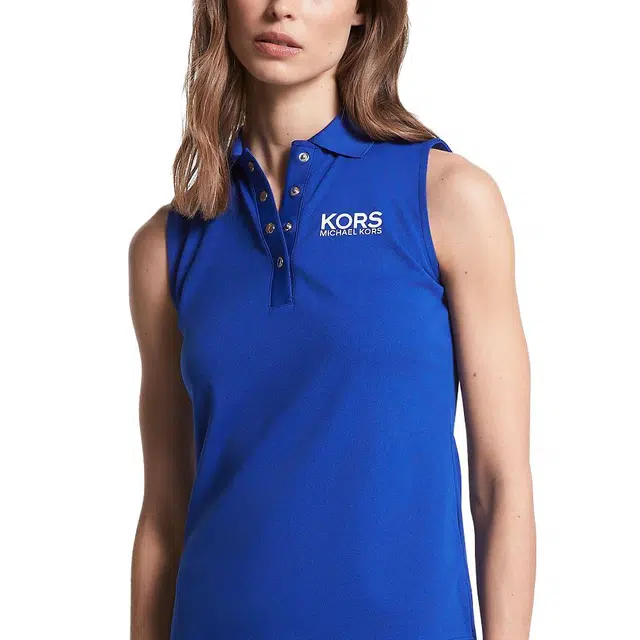 MICHAEL KORS Golf Logo Piqu Sleeveless Polo Shirt Polo