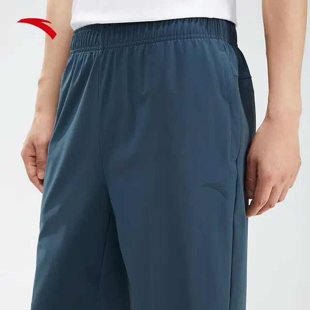 安踏 综训系列 纯色针织运动五分短裤 男款 鲸鳍蓝