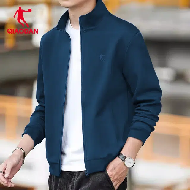 乔丹 运动生活系列 运动休闲简约立领纯色夹克外套 男款 星辉蓝