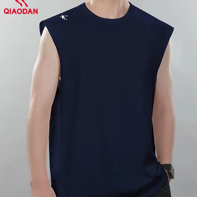 乔丹 男子训练系列 简约纯色百搭宽松舒适无袖背心 男款 新星蓝