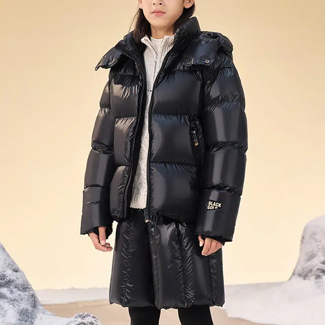 高梵羽绒服 旗舰 短款透气保暖连帽鹅绒 儿童款