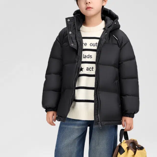 左西羽绒服 保暖连帽防水防风防污防油白鸭绒 儿童款