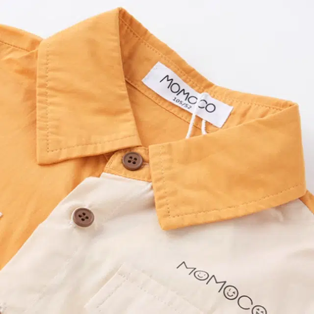 中童 玛米玛卡 休闲轻柔舒适短袖衬衫 橘色