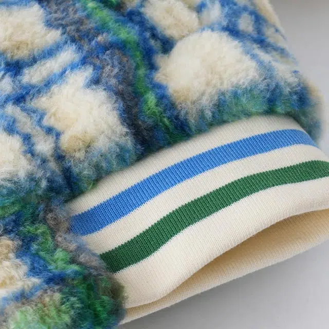 玛米玛卡夹克 字母拉链加绒加厚 蓝色 中小童