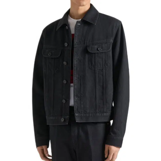 纪梵希 纯色棉质单排扣牛仔外套 男款