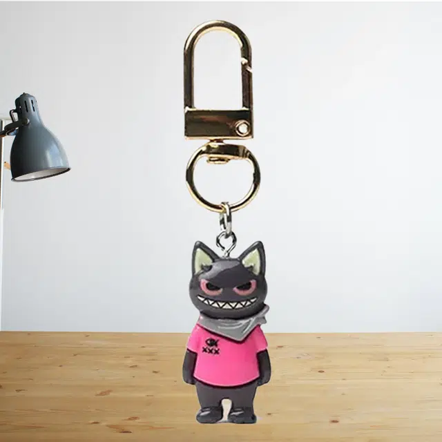 弗洛康 街头搞怪贱贱猫潮流书包手机挂饰 谷圈挂件