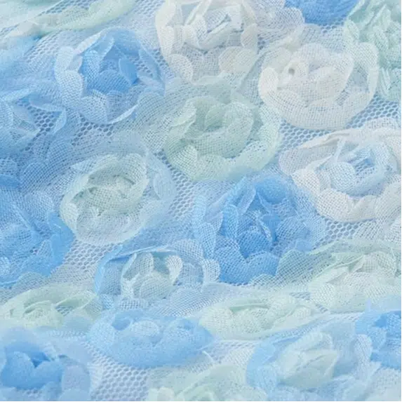 玛米玛卡 花朵甜美网纱公主无袖儿童连衣裙 中童 蓝色